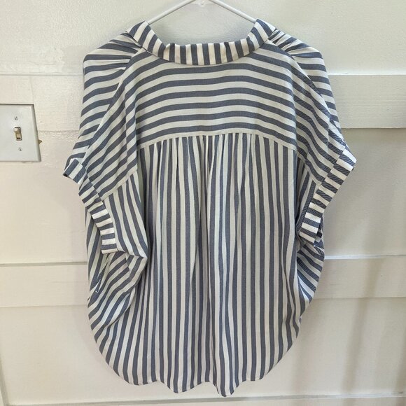 Madewell Blue and White Striped Blouse - Picture 2 of 3